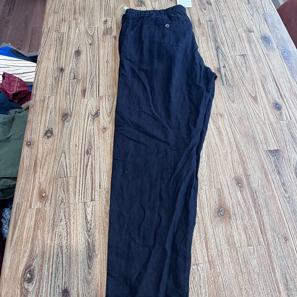 Zara Linen Large Pants in Black Size 44 (US: 34) w/ tags - Picture 2 of 5